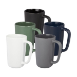 Large ceramic mug with matte finish, 480 ml green colour