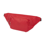 Adjustable polyester waist bag with two compartments red colour