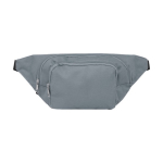 Adjustable polyester waist bag with two compartments grey colour