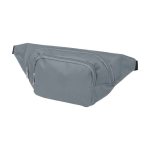 Adjustable polyester waist bag with two compartments grey colour