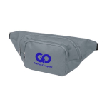 Adjustable polyester waist bag with two compartments grey colour