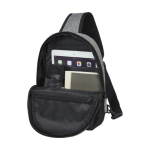 Backpack with single strap and multiple pockets black colour