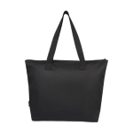 Recycled tote bag with pocket and zipper black colour