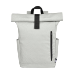 Water-resistant roll-top laptop backpack, recycled polyester 15.6” grey colour