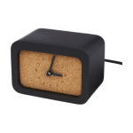 Clock with wireless charger and limestone casing black colour