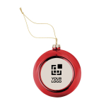 Christmas ornament with plate, Ø 6cm red colour view with print area