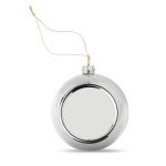 Christmas ornament with plate, Ø 6cm silver colour