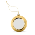 Christmas ornament with plate, Ø 6cm gold colour