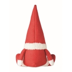 Felt Christmas elf stuffed with cotton for decoration red colour third view