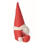 Felt Christmas elf stuffed with cotton for decoration red colour fourth view