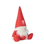 Felt Christmas elf stuffed with cotton for decoration red colour view with print area