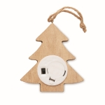 Wooden Christmas tree ornament with LED lights wood colour fourth view