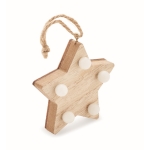 Christmas wooden star with LED lighting wood colour