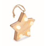 Christmas wooden star with LED lighting wood colour second view