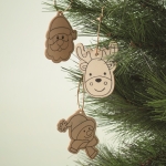 Colourable wooden Christmas ornaments for children wood colour fifth photographic view