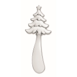 Zinc cheese knife with a Christmas tree motif on the handle matt silver colour