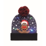 Knitted Christmas hat made of elastic acrylic with 6 LEDs blue colour