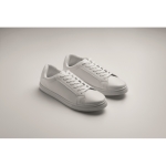 Lightweight synthetic leather runners with rubber sole, size 38 white colour third photographic view