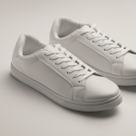 Runners made of faux leather with rubber sole, size 42 white colour third photographic view