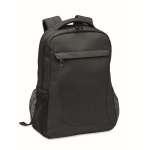 RPET polyester laptop backpack with trolley holder, 15” black colour