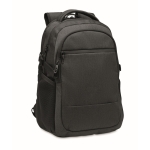 RPET laptop backpack with multiple padded pockets, 15'' black colour