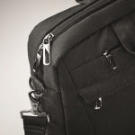 RPET laptop bag with removable and adjustable strap, 15'' black colour fifth photographic view