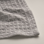 Lightweight cotton waffle blanket, 300 g/m2 grey colour fourth photographic view