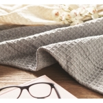 Lightweight cotton waffle blanket, 300 g/m2 grey colour ambient view