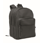 RPET polyester laptop backpack with pockets and padding, 15'' black colour