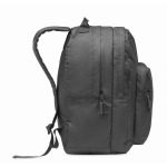 RPET polyester laptop backpack with pockets and padding, 15'' black colour