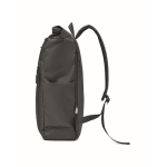 Laptop backpack made of 300 RPET with roll closure, 15'' black colour