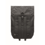 Laptop backpack made of 300 RPET with roll closure, 15'' black colour