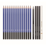 Professional 40-piece drawing set that comes in a case black colour third view