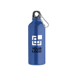 Recycled aluminium leak-proof bottle with carabiner, 500 ml view with print area