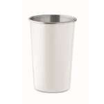 Reusable recycled stainless steel mug, 300ml white colour