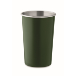 Reusable recycled stainless steel mug, 300ml dark green colour