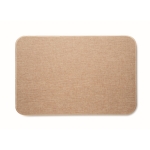 Linen doormat with non-slip backing, size 58 x 38 cm beige colour fifth view