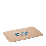 Linen doormat with non-slip backing, size 58 x 38 cm beige colour view with print area