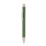 Pen made of recycled paper with blue ink green colour