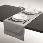 Water-repellent table runner, polyester/microfiber, 185 g/m2 grey colour fourth photographic view