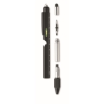 Rotating steel pen with blue ink and multiple functions black colour