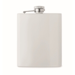 Stainless steel custom flask, 190 ml white colour second view