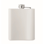 Stainless steel custom flask, 190 ml white colour third view