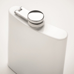 Stainless steel custom flask, 190 ml white colour fourth photographic view