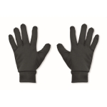 Tactile promotional gloves with a sporty look for tech use black colour