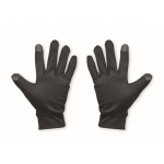 Tactile promotional gloves with a sporty look for tech use black colour second view