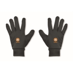 Tactile promotional gloves with a sporty look for tech use black colour main view