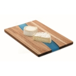 Acacia wood chopping board with blue epoxy resin detail wood colour second view