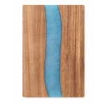 Acacia wood chopping board with blue epoxy resin detail wood colour fourth view