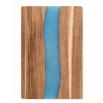 Acacia wood chopping board with blue epoxy resin detail wood colour fifth view